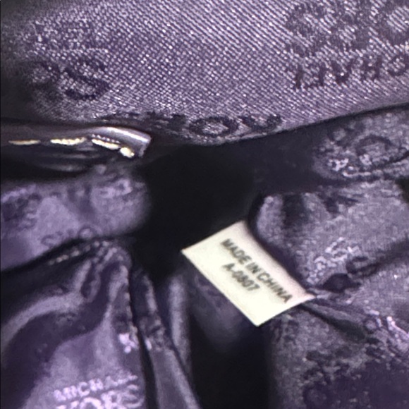 Michael Kors Satchel Large Oversized Purple Leather Studded Lattington Bag - Picture 14 of 17